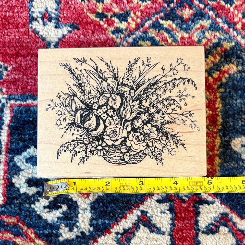 Floral Design Wooden Block